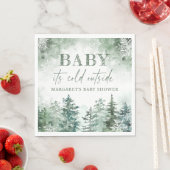 Serviette En Papier Bébé Il fait froid dehors de la forêt d'hiver (En situation)