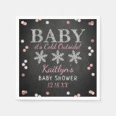 Serviette En Papier Bébé Il fait froid dehors filles hiver bébé (Devant)