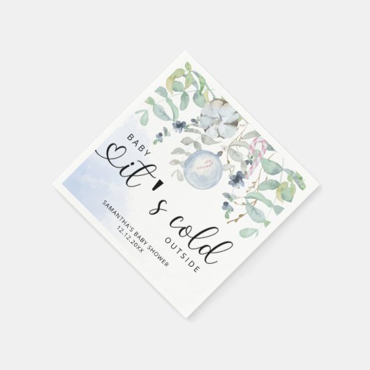 Serviette En Papier Bébé il fait froid dehors invitation baby shower (Coin)