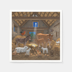 Serviette En Papier Bébé Jésus Manger Nativité de Noël