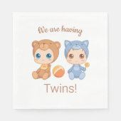 Serviette En Papier Bébé jumeaux Faire-part neutre (Devant)