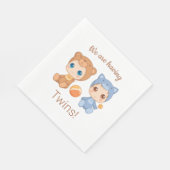 Serviette En Papier Bébé jumeaux Faire-part neutre (Coin)