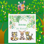 Serviette En Papier Bébé Kangaroo Tiger Leopard Jungle Forêt verte