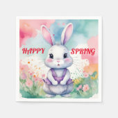 Serviette En Papier Bébé lapin au printemps (Devant)