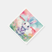Serviette En Papier Bébé lapin au printemps (Coin)
