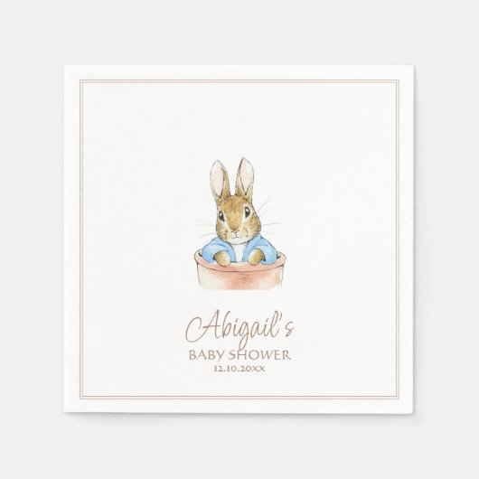 Serviette En Papier Bébé Lapin Baby Shower (Devant)