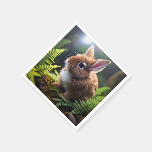 Serviette En Papier Bébé lapin nain lapin, (Coin)