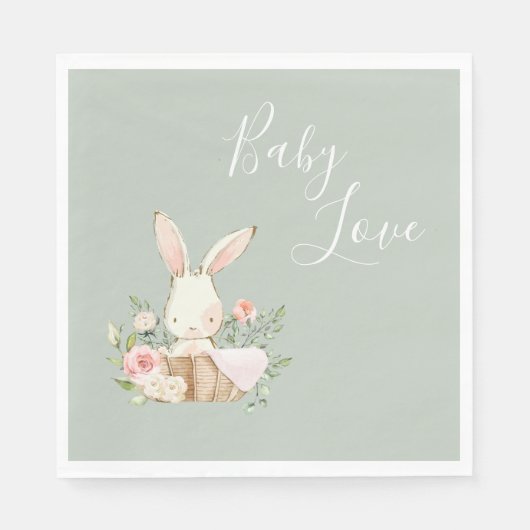 Serviette En Papier Bébé mignon amour lapin lapin Baby shower (Devant)
