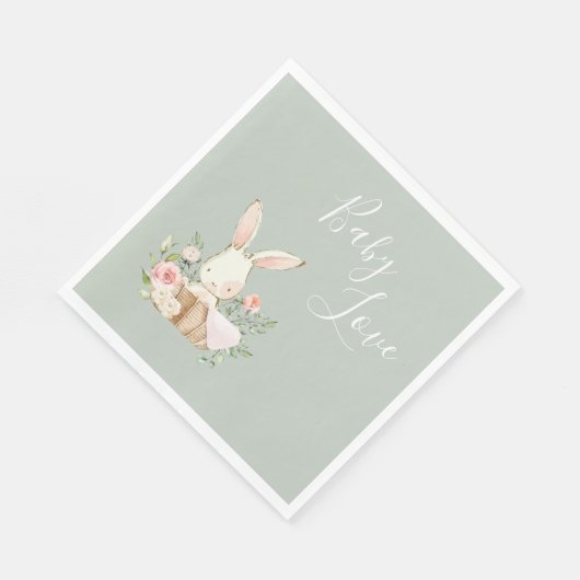 Serviette En Papier Bébé mignon amour lapin lapin Baby shower (Coin)