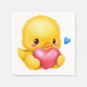 Serviette En Papier Bébé mignon avec coeur rose Valentine (Devant)