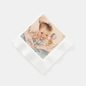 Serviette En Papier Bébé mignon avec hochet, Baby shower serviettes (Coin)