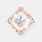 Serviette En Papier Bébé mignon Baby shower de fille d'éléphant (Coin)