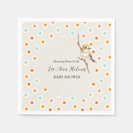 Serviette En Papier Bébé mignon Baby shower de fleurs minuscules (Devant)