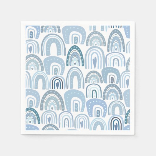Serviette En Papier Bébé mignon bleu Boho Rainbow Motif (Devant)