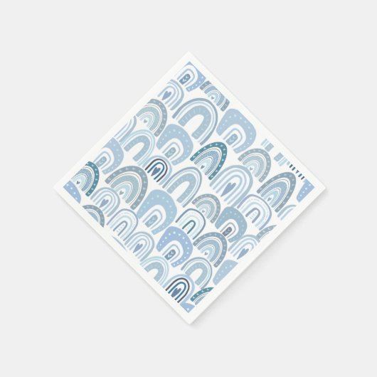Serviette En Papier Bébé mignon bleu Boho Rainbow Motif (Coin)