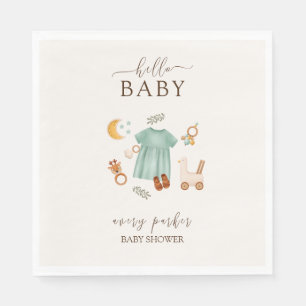 Serviette En Papier Bébé mignon Boho fille Baby shower vêtements