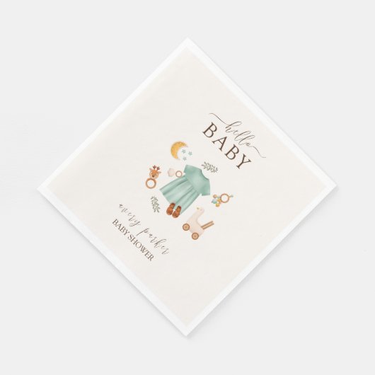 Serviette En Papier Bébé mignon Boho fille Baby shower vêtements (Coin)