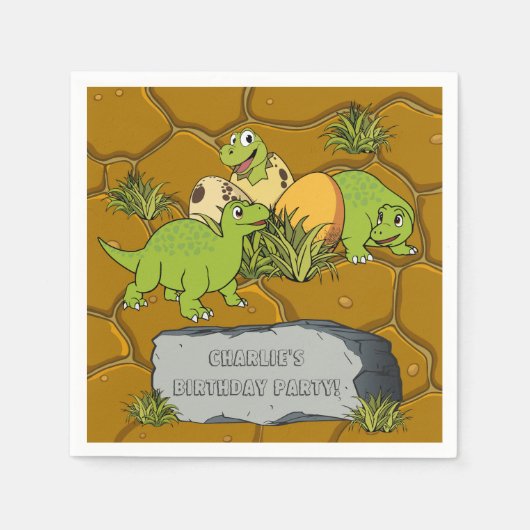 Serviette En Papier Bébé mignon Dinosaur Carton préhistorique Papier d (Devant)