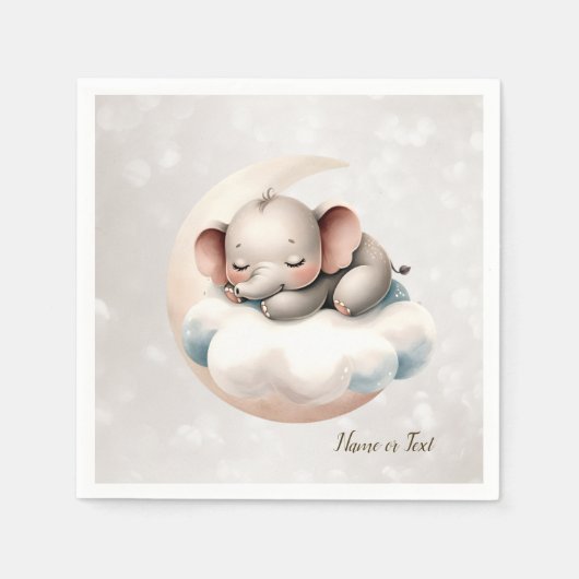 Serviette En Papier Bébé mignon dormant Animaux Beaux (Devant)