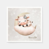 Serviette En Papier Bébé mignon dormant Animaux Beaux (Devant)