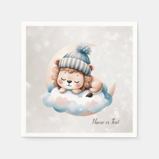 Serviette En Papier Bébé mignon dormant Animaux Beaux (Devant)