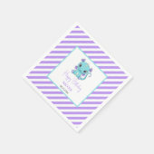 Serviette En Papier Bébé mignon Dragon Purple Stripes Anniversaire (Coin)