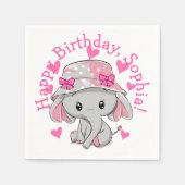 Serviette En Papier Bébé mignon Eléphant fille (Devant)