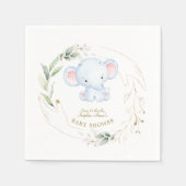 Serviette En Papier Bébé mignon Eléphant Jungle Baby shower vert (Devant)
