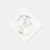 Serviette En Papier Bébé mignon Eléphant Jungle Baby shower vert (Coin)