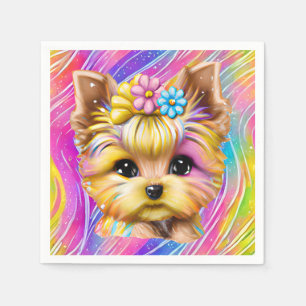 Serviette En Papier Bébé mignon et adorable Yorkie