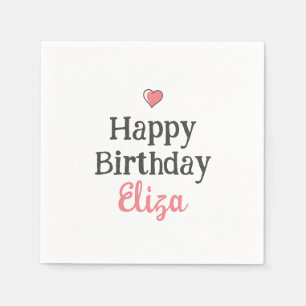 Serviette En Papier Bébé mignon fille heureux Anniversaire rose Person