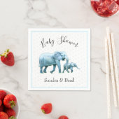 Serviette En Papier Bébé mignon garçon bleu Eléphants Baby shower (En situation)