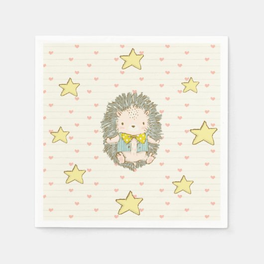 Serviette En Papier Bébé mignon Hérisson bébé Garçon Douche Douce (Devant)