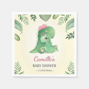 Serviette En Papier Bébé mignon maman Dinosaure rose fille Douche saup