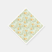 Serviette En Papier Bébé mignon Monnaie Vert Printemps Floral Motif (Coin)