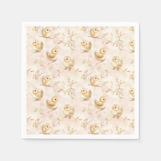Serviette En Papier Bébé mignon Motif d'aquarelle rose (Devant)