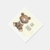 Serviette En Papier Bébé mignon Ours Baby shower Jaune Splash (Coin)