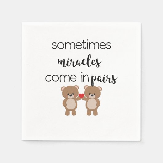 Serviette En Papier Bébé mignon ours jumeaux (Devant)