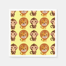 Bébé mignon Papier Jaune animal serviettes | Neu d