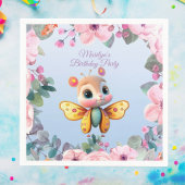 Serviette En Papier Bébé mignon papillon rose Floral enfant Anniversai
