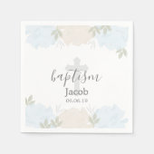 Serviette En Papier Bébé mignon Peonies Bébé Baptême (Devant)