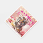 Serviette En Papier Bébé mignon Révéler fille rose bébé Tiger (Coin)