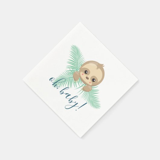 Serviette En Papier Bébé mignon Sloth Oh Baby Baby shower papier servi (Coin)