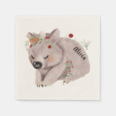 Serviette En Papier Bébé mignon Wombat Gold Speckle personnalisé (Devant)