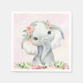 Serviette En Papier Bébé mignonne fille Baby shower éléphant (Devant)