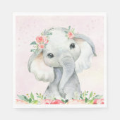Serviette En Papier Bébé mignonne fille éléphant Baby shower serviette (Devant)