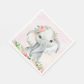 Serviette En Papier Bébé mignonne fille éléphant Baby shower serviette (Coin)