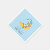 Serviette En Papier Bébé Ours Bleu Dormir Sur La Lune II (Coin)