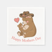 Serviette En Papier Bébé ours Bonne fête des mères (Devant)