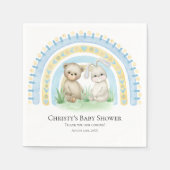 Serviette En Papier Bébé Ours Rainbow Boy | Baby shower serviettes (Devant)